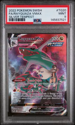 PSA 9 Rayquaza VMAX TG20/TG30 Silver Tempest 2022 Full Art Pokemon Card TCG - Image 1