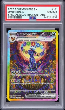 2025 POKEMON PRISMATIC EVOLUTIONS SPECIAL ILLUSTRATION RARE UMBREON EX PSA 10 - Image 1