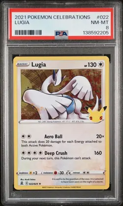 2021 POKEMON CELEBRATIONS #022 LUGIA PSA 8 - Image 1