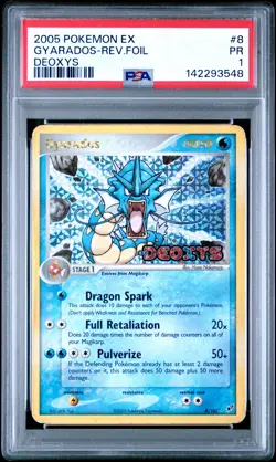 2005 POKEMON EX DEOXYS #8 GYARADOS-REVERSE FOIL PSA 1 - Image 1