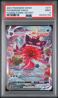 2021 POKEMON SWORD & SHIELD FUSION STRIKE SECRET #271 FULL ART/GENGAR VMAX PSA 9 - Image 1