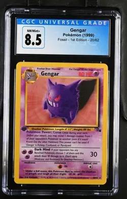 Pokemon Gengar 1999 Fossil - 1st Ed. 20/62 CGC 8.5 - Image 1