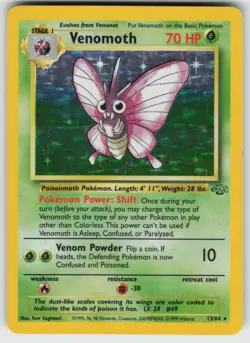 Venomoth (13) Holo Rare Jungle 13/64 Pokemon - Image 1