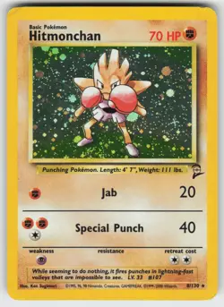 Hitmonchan Holo Rare Base Set 2 008/130 Pokemon - Image 1