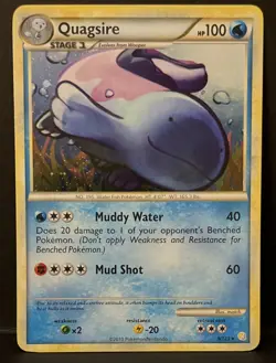Pokemon Quagsire Heartgold & Soulsilver 9/123 100 HP Holo Rare English - NM - Image 1