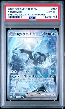 2025 Pokemon BLK EN Black Bolt Kyurem EX Special Illustration Rare #165 PSA 10 - Image 1