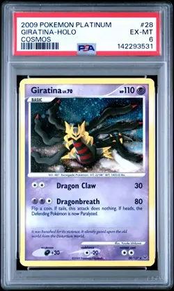 2009 POKEMON PLATINUM COSMOS #28 GIRATINA-HOLO PSA 6 - Image 1