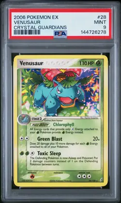 2006 POKEMON EX CRYSTAL GUARDIANS #28 VENUSAUR PSA 9 - Image 1