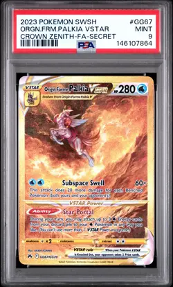 2023 POKEMON SWSH CROWN ZENITH #GG67 FULL ART/ORIGIN FORME PALKIA VSTAR PSA 9 - Image 1