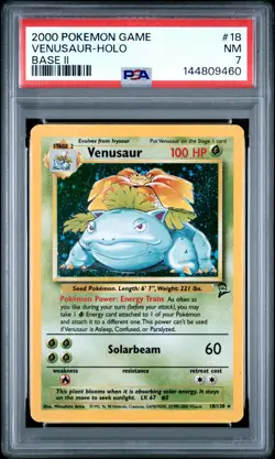 2000 POKEMON BASE SET 2 #18 VENUSAUR-HOLO PSA 7 - Image 1