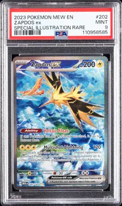 2023 POKEMON MEW EN-151 SPECIAL ILLUSTRATION RARE #202 ZAPDOS EX PSA 9 - Image 1