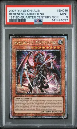 2025 YU-GI-OH! ALIN-ALLIANCE INSIGHT #EN016 REGENESIS ARCHFIEND PSA 9 - Image 1