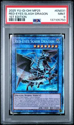 2025 YU-GI-OH! MP25-MEGA-PACK TIN 1ST EDITION RED-EYES SLASH DRAGON PSA 9 - Image 1