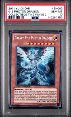 2011 YU-GI-OH! COLLECTIBLE TINS WAVE 2 #EN003 GALAXY-EYES PHOTON DRAGON PSA 10 - Image 1