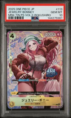 2025 ONE PIECE JAPANESE MINI-TIN PACK SET VOL.2 #113 JEWELRY BONNEY PSA 10 - Image 1
