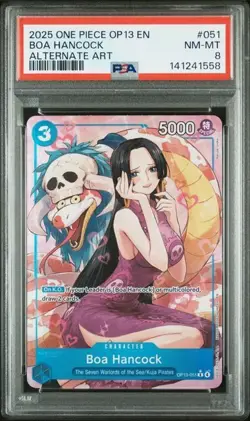 2025 ONE PIECE OP13-CARRYING ON HIS WILL #051 BOA HANCOCK ALTERNATE ART PSA 8 - Image 1