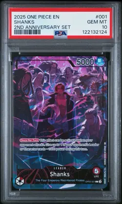 2025 One Piece Shanks 2nd Anniversary Set Leader #OP09-001 PSA 10 GEM MINT - Image 1