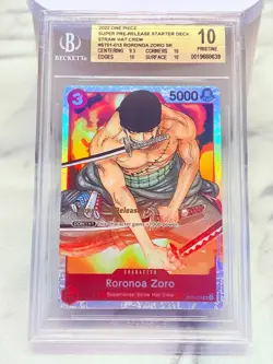 Roronoa Zoro 2022 One Piece SUPER PRE-RELEASE ST01-013 SPECIAL RARE BGS 10 ENG - Image 1