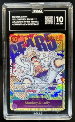2023 One Piece New Era Monkey.D.Luffy Secret Rare Alt Art #OP05-119 TAG 10 - Image 1