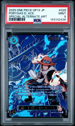 2025 ONE PIECE JPN CARRYING ON HIS WILL SPECIAL ALT ART PORTGAS D. ACE PSA 9 - Image 1