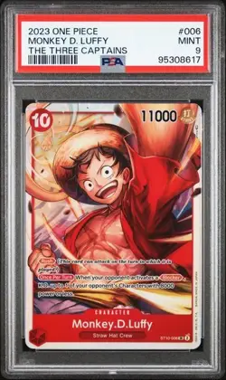 2023 ONE PIECE ULTRA DECK ST10-THE THREE CAPTAINS #006 MONKEY D. LUFFY PSA 9 - Image 1