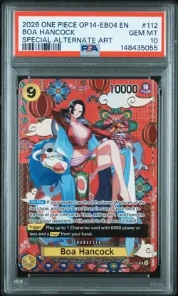 2026 ONE PIECE THE AZURE SEA'S SEVEN SPECIAL ALT ART #112 BOA HANCOCK PSA 10 - Image 1