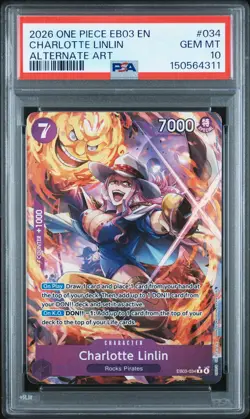 2026 ONE PIECE ALTERNATE ART #034 CHARLOTTE LINLIN PSA 10 - Image 1