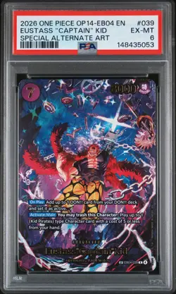 2026 ONE PIECE THE AZURE SEA'S SEVEN SPECIAL ALT ART EUSTASS "CAPTAIN" KID PSA 6 - Image 1