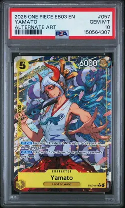 2026 ONE PIECE EB03-ONE PIECE HEROINES EDITION ALT ART #057 YAMATO PSA 10 - Image 1
