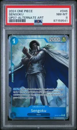 2024 ONE PIECE OP07-500 YEARS IN THE FUTURE #046 SENGOKU ALTERNATE ART PSA 8 - Image 1