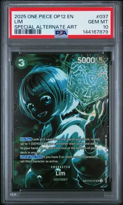 2025 ONE PIECE OP12-LEGACY OF THE MASTER SPECIAL ALTERNATE ART #037 LIM PSA 10 - Image 1