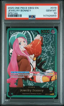 2025 ONE PIECE EB02-ANIME 25TH COLLECTION SPECIAL #019 JEWELRY BONNEY PSA 10 - Image 1