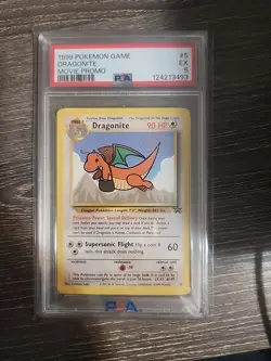 Pokemon TCG Dragonite Promo Card Movie Edition 05 PSA 5 - Image 1
