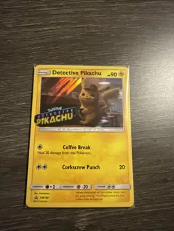 Detective Pikachu Pokemon Card Holo Rare SM190 - Image 1