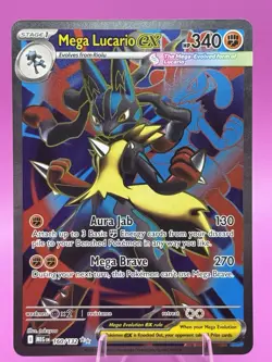 Pokemon TCG Mega Lucario EX Full Art Holo Card 160/132 Ultra Rare Mega Evolution - Image 1