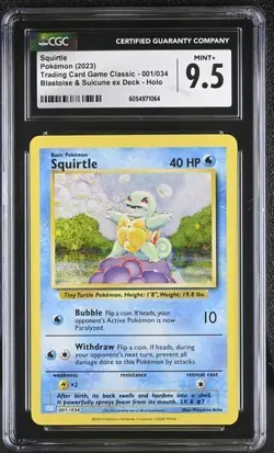 Pokemon Squirtle 2023 Trading Card Game Classic 001/034 Holo CGC 9.5 - Image 1