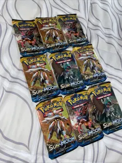 Pokemon TCG Sun And Moon Base Set 9x Booster Packs 90 Card NEW SEALED Random Art - Image 2