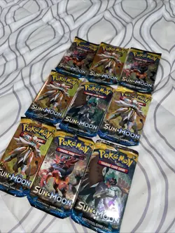 Pokemon TCG Sun And Moon Base Set 9x Booster Packs 90 Card NEW SEALED Random Art - Image 3