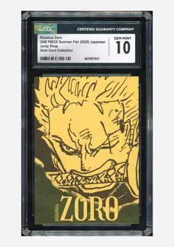 ONE PIECE Summer Fair CGC 10 GEM Roronoa Zoro 2025 Gold Card Collection Japanese - Image 1