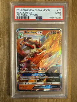 Blaziken GX 28/168 Ultra Rare SM - Celestial Storm Pokemon Card PSA 9 - Image 1