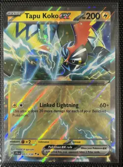 Tapu Koko EX 051/159 Pokemon SV09: Journey Together Holo Double Rare Card - Image 1