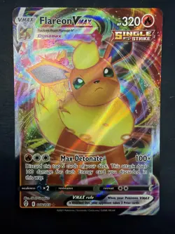 Pokemon TCG Flareon VMAX Evolving Skies Ultra Rare Card 018/203 NM Condition - Image 1