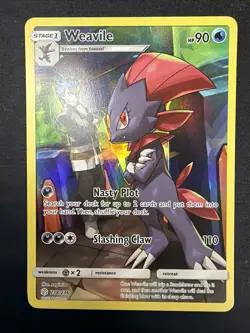 Pokemon TCG Weavile Secret Rare Card 238/236 Sm-Cosmic Eclipse - Image 1