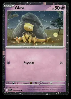 Abra 2023 151 Cosmos Holo Pokemon Card 063/165 (NM) - Image 1