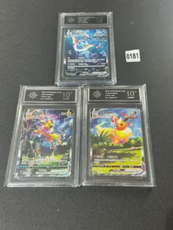 Pokemon Chinese 3PC Card Jolteon Flareon Vaporeon VMAX CSHC-003 006 009 Grade 10 - Image 1