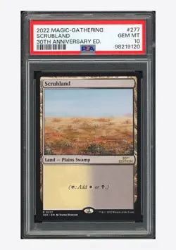 Magic The Gathering PSA 10 Scrubland 2022 #0277 30th Anniversary Edition - Image 1