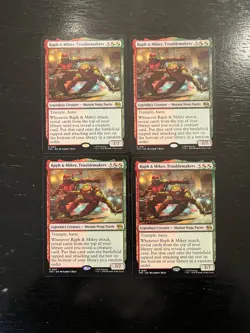 Raph & Mikey, Troublemakers X4X NM/M Teenage Mutant Ninja Turtles TMT Magic MTG - Image 1