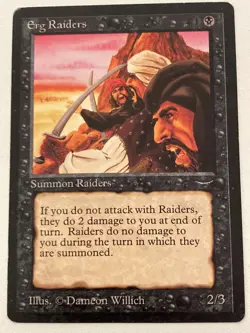 Magic the Gathering MTG Arabian Nights Erg Raiders Dark MP (Beta Bob) - Image 1