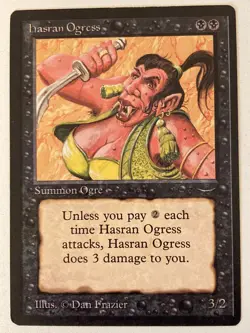 Magic the Gathering MTG Arabian Nights Hasran Ogress MP (Beta Bob) - Image 1