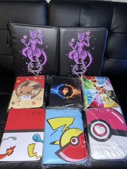 Pokemon Trading Card Binder with Zipper Leather Lots of 8 Binder New - Image 1